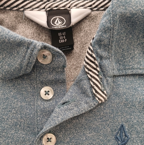 Volcom Boys Golf Polo Shirt Blue Size :4T School Preppy Polo Top Boys - Picture 3 of 6